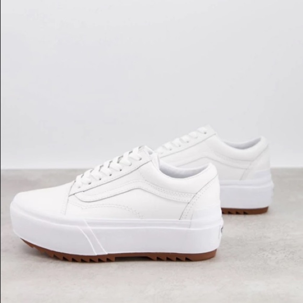 Vans Old Skool Stacked Leather True White